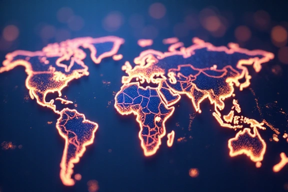 Abstract representation of community connections and global reach