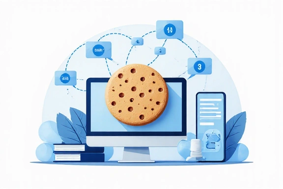 Illustration of a cookie file and data flow