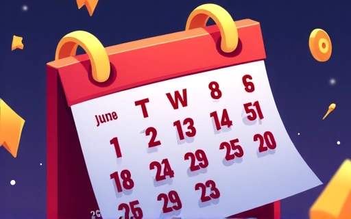 Calendar with upcoming tournament dates
